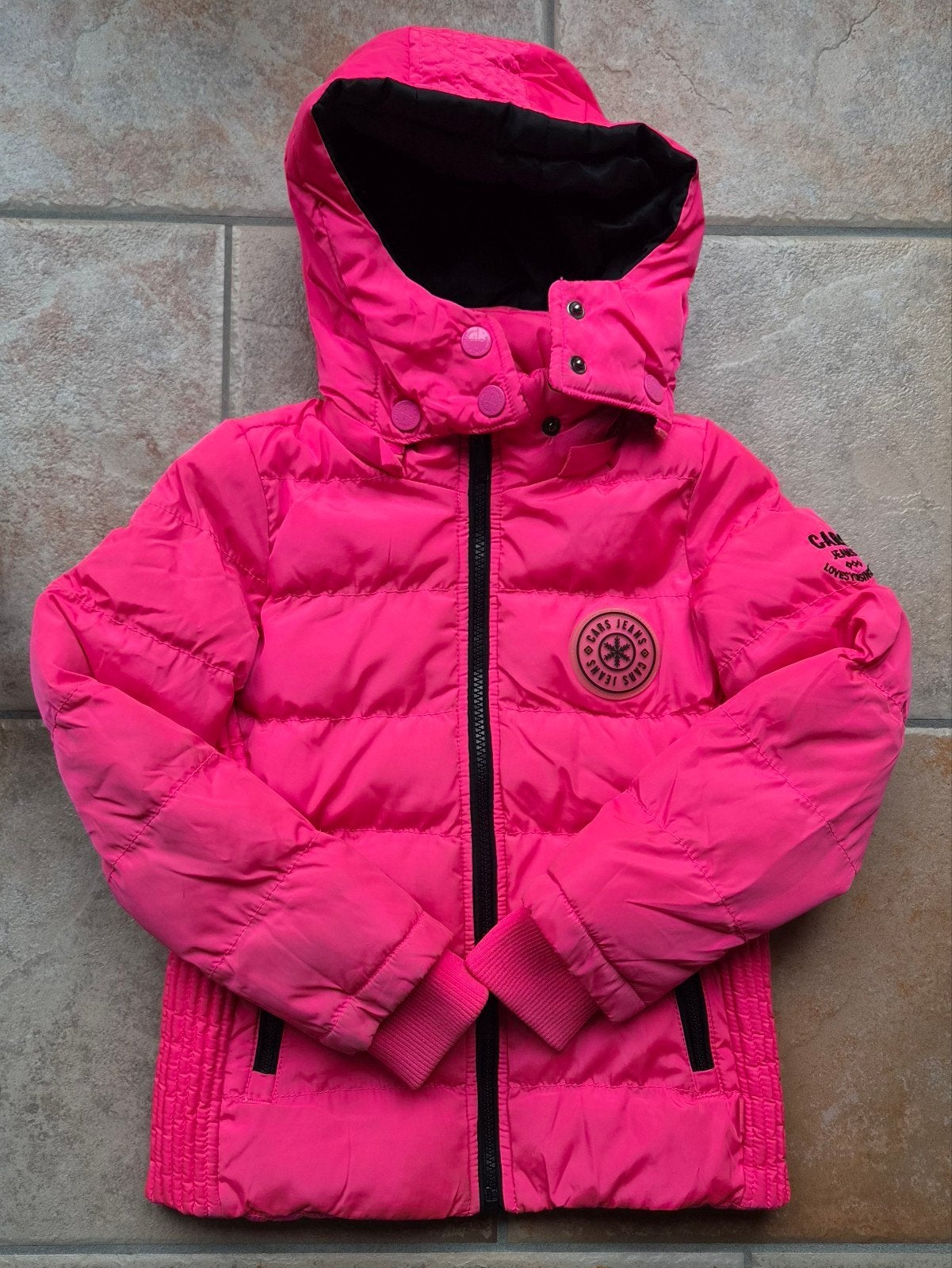 Cars winterjas voor meisje - roze maat 116, Ophalen of Verzenden, Gebruikt, Cars, Meisje