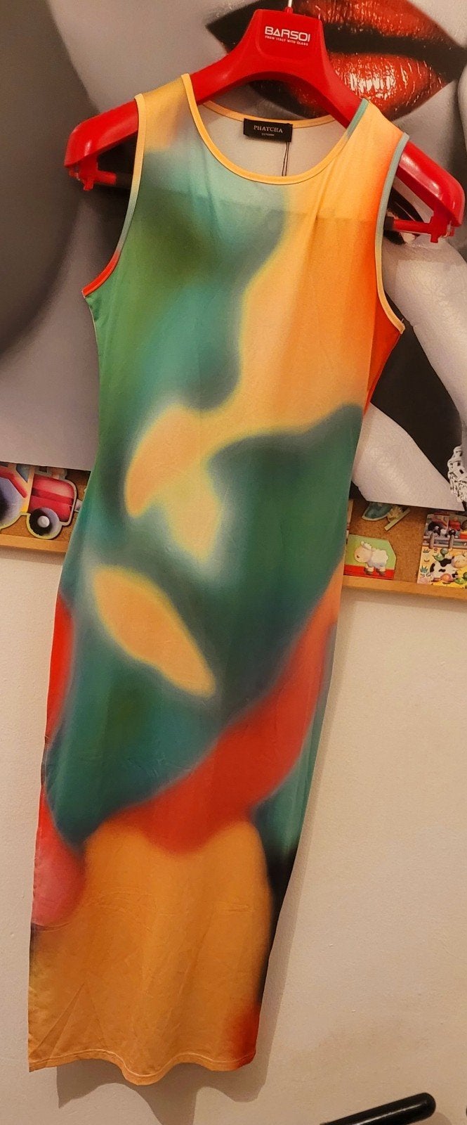Phatcha Studio Kleurrijke Midi Jurk M/L, Kleding | Dames, Jurken, Ophalen of Verzenden, Nieuw, Overige kleuren, Onder de knie