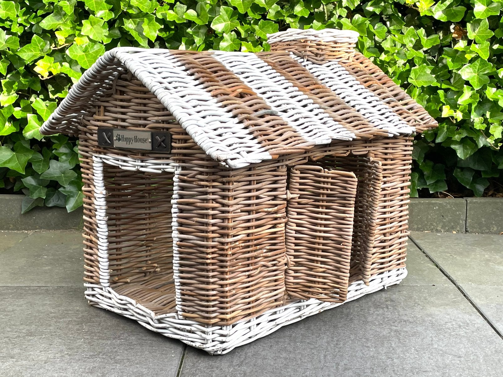 Happy-House Villa Huisje Katten-mand Honden-mand Riet Rotan, Ophalen, Zo goed als nieuw, Riet