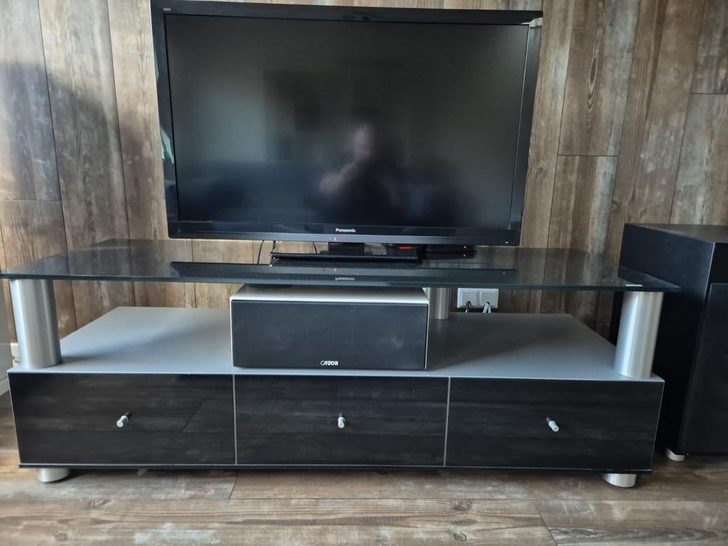 Spectral tv/radio meubel, Ophalen, Gebruikt, 100 tot 150 cm, Glas