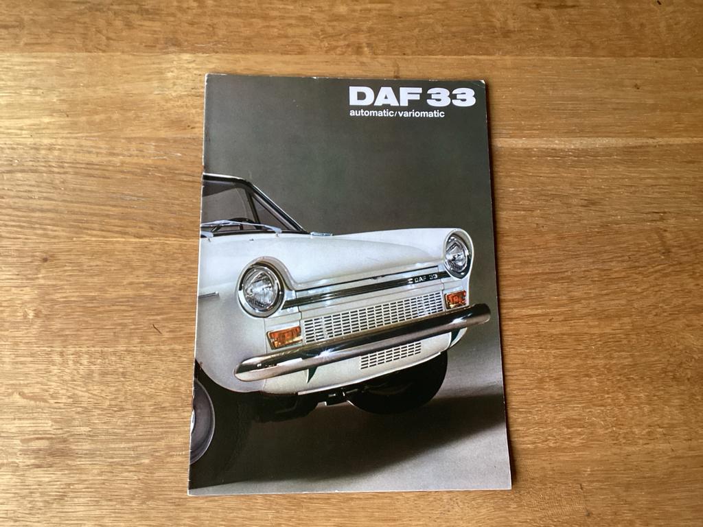 DAF 33 automatic/variomatic brochure 1969, Boeken, Ophalen of Verzenden, Gelezen, Overige merken