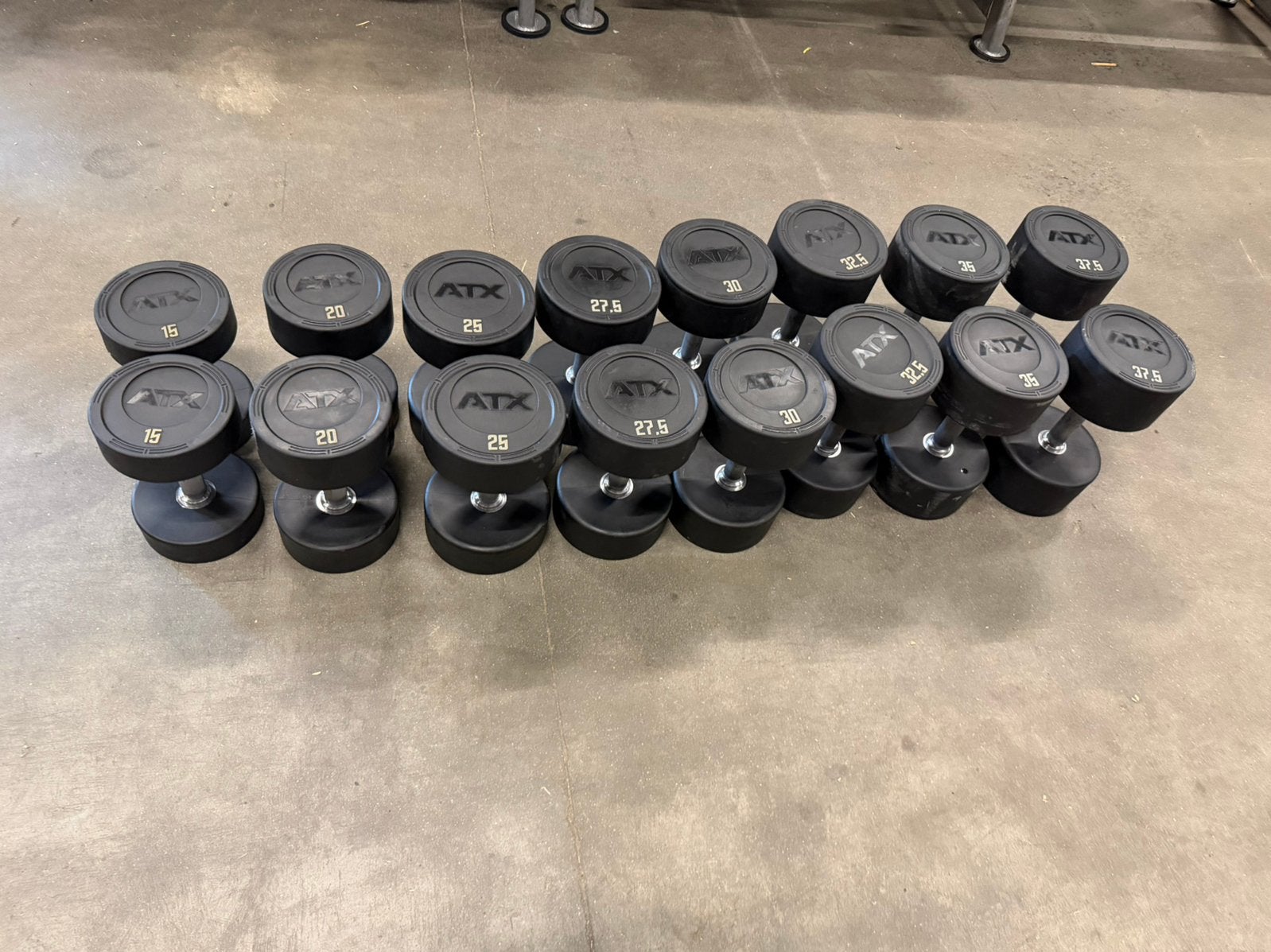 Atx Rubberen Dumbells 15kg t/m 37,5kg, Ophalen, Zo goed als nieuw, Dumbbell