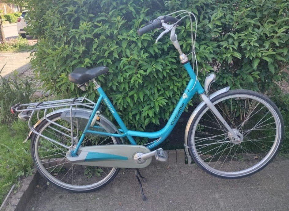 Blauwe Gazelle Bloom moederfiets, Fietsen en Brommers, Fietsen | Dames | Damesfietsen, Ophalen, Gebruikt, Versnellingen, 56 cm of meer