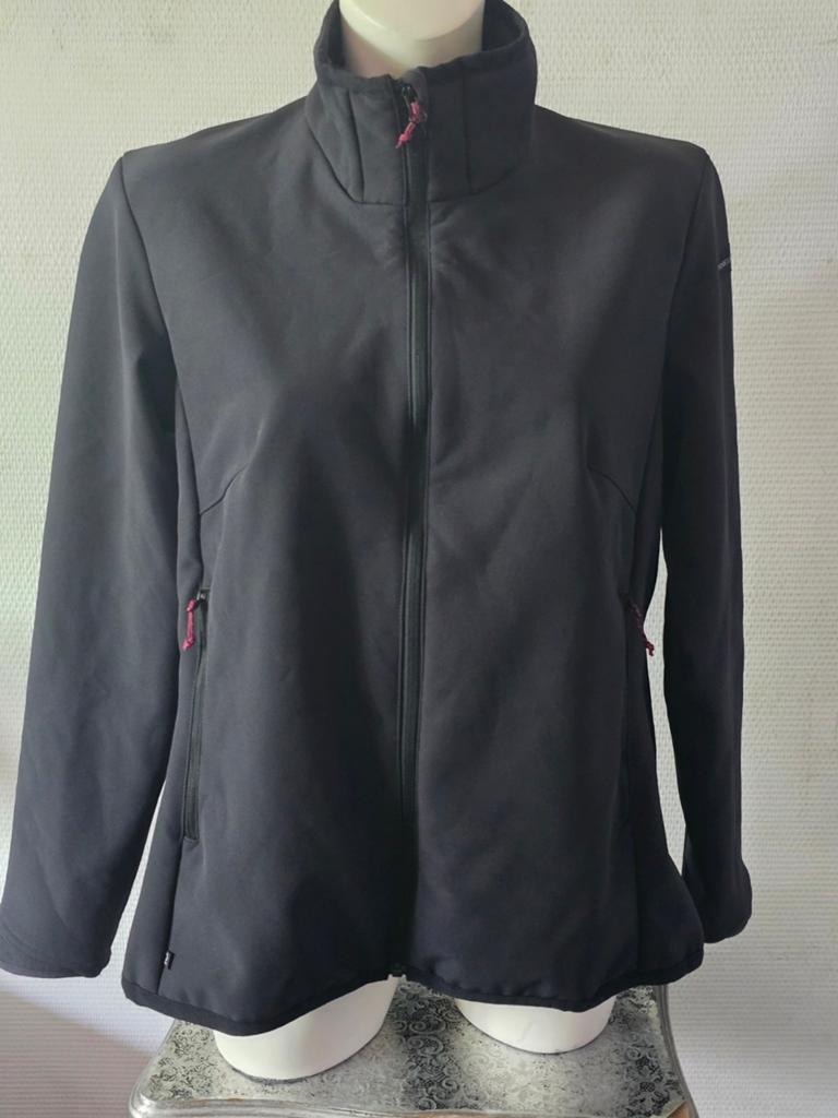 Forclaz Softshell Jas MT100 Windwarm Dames Zwart XL, Zwart, Maat 46/48 (XL) of groter, Ophalen of Verzenden, Zo goed als nieuw