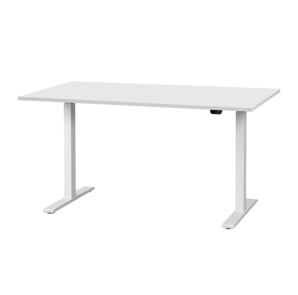 IKEA RUDOLF elektrisch zit-sta bureau wit 140x80 cm, Zit-sta bureau, Elektrisch, Spaanplaat of MDF, Ophalen of Verzenden