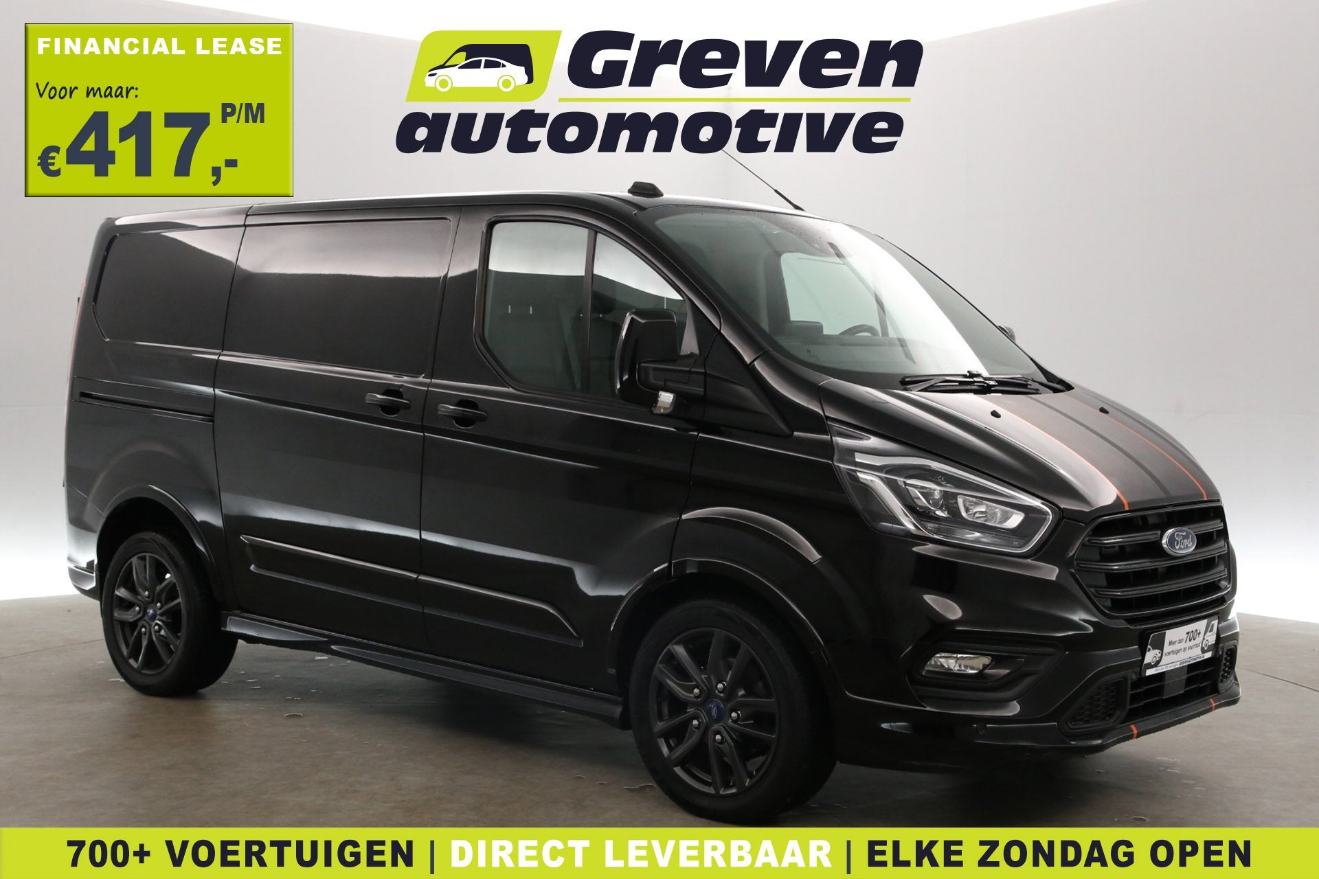Ford Transit Custom 2.0 TDCI L1H1 Sport 185PK | Automaat | A, Auto's, Automaat, Gebruikt, 8 cilinders, Zwart