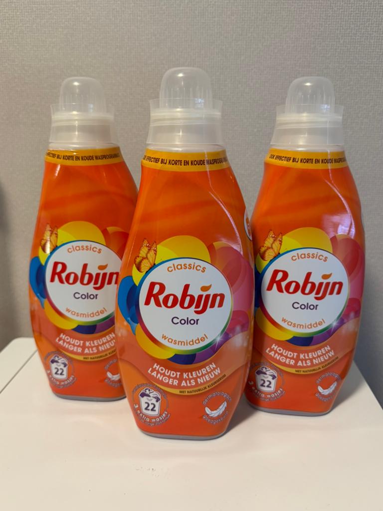 Robijn color wasmiddel 3 nieuwe flessen, Ophalen of Verzenden, Schoonmaakmiddel