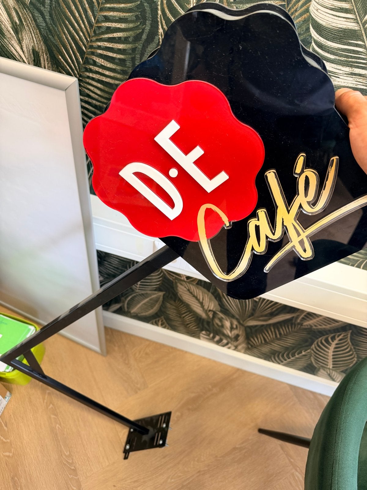 DE Café Reclamebord - Uniek en Decoratief, Ophalen, Zo goed als nieuw
