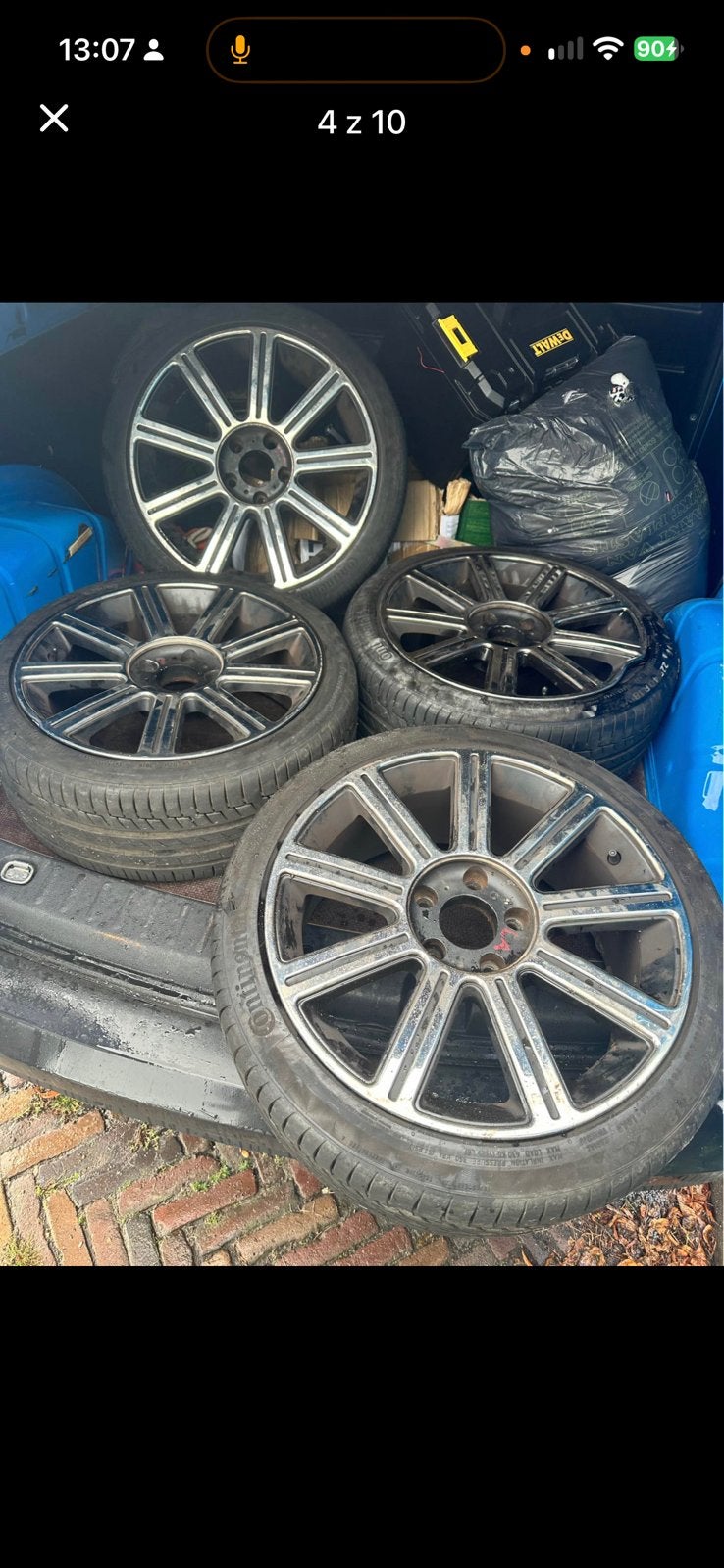 18 inch lichtmetalen velgen met banden – set van 4 –, Auto diversen, Ophalen, Zo goed als nieuw