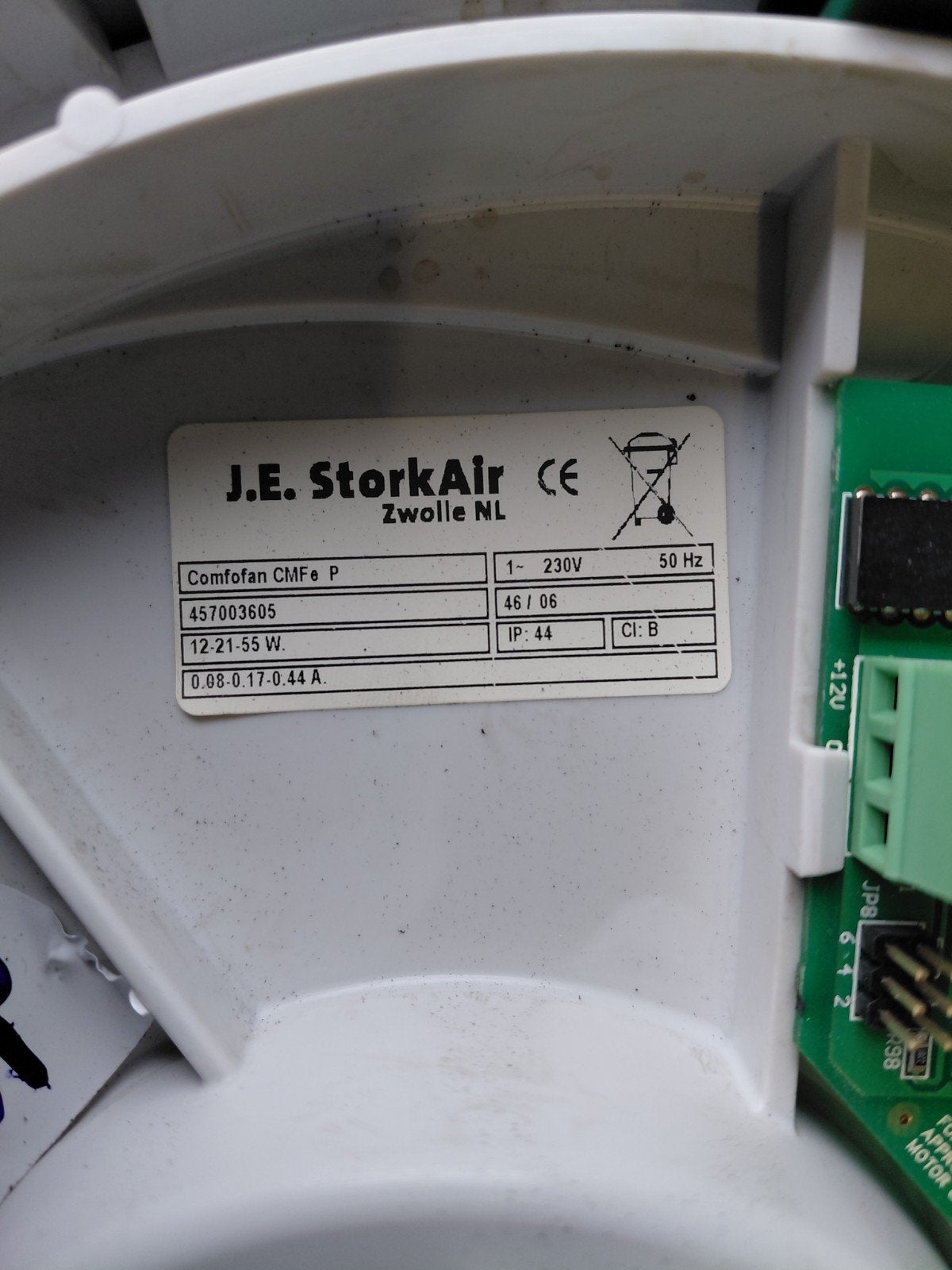 J.E. StorkAir mechanische ventilatiebox met perilex, Doe-het-zelf en Verbouw, Ventilatie en Afzuiging, Ophalen of Verzenden, Afzuiger
