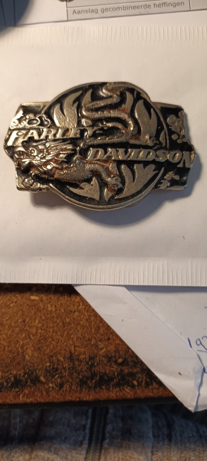 Harley Davidson Riemgesp met Drakenmotief KOOPJE, Losse buckle of gesp, Zwart, Minder dan 95 cm, Ophalen of Verzenden