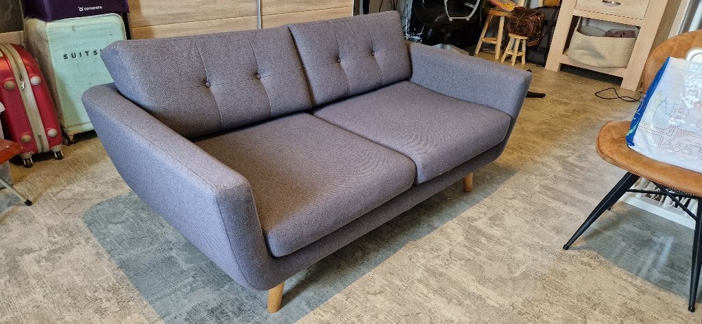 Comfortabele 2-zitsbank - Grijs, Huis en Inrichting, Ophalen, 150 tot 200 cm, Tweepersoons, 75 tot 100 cm