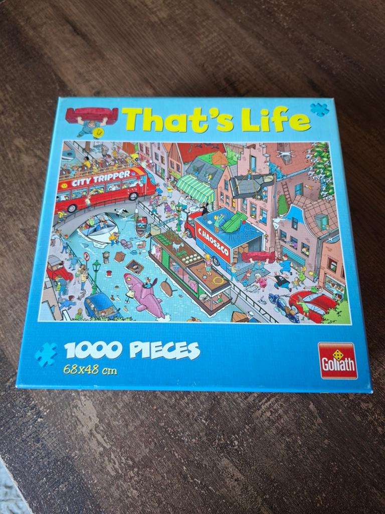 That's Life 1000 stukjes puzzel van Goliath, verhuizen, Hobby en Vrije tijd, Denksport en Puzzels, Ophalen of Verzenden, 500 t/m 1500 stukjes
