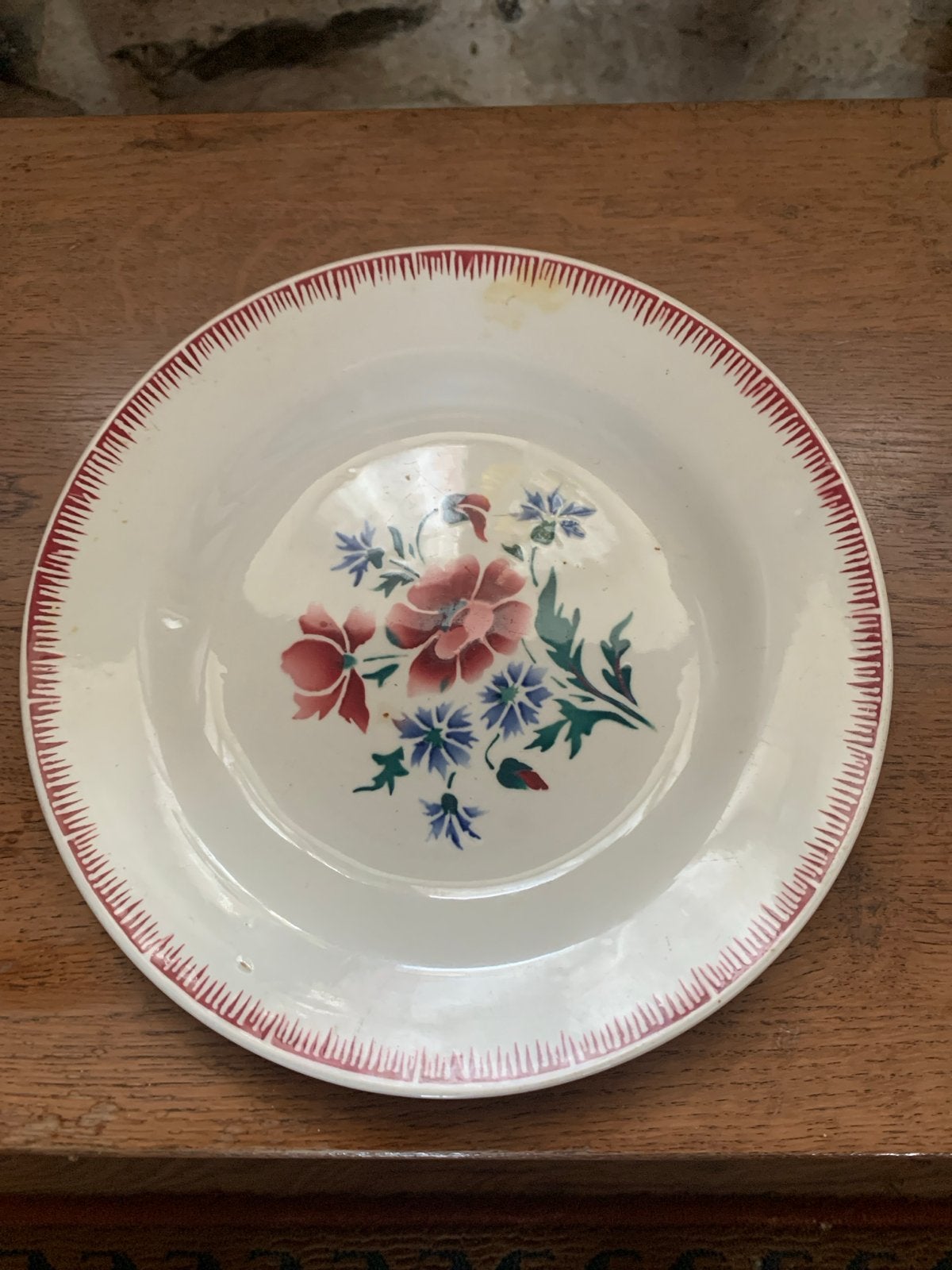 Antiek Digoin Sarreguemines Prairial bord, Antiek en Kunst, Antiek | Servies los, Ophalen of Verzenden