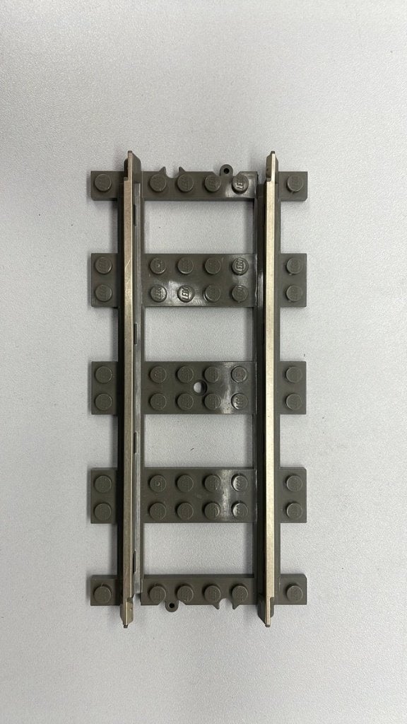 SB1904 Lego 9v trein rails (metalen geleider) recht per stuk, Ophalen of Verzenden, Gebruikt