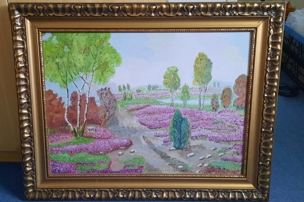 Mooi schilderij met antieke lijst., Ophalen, Ingelijst, Landschap