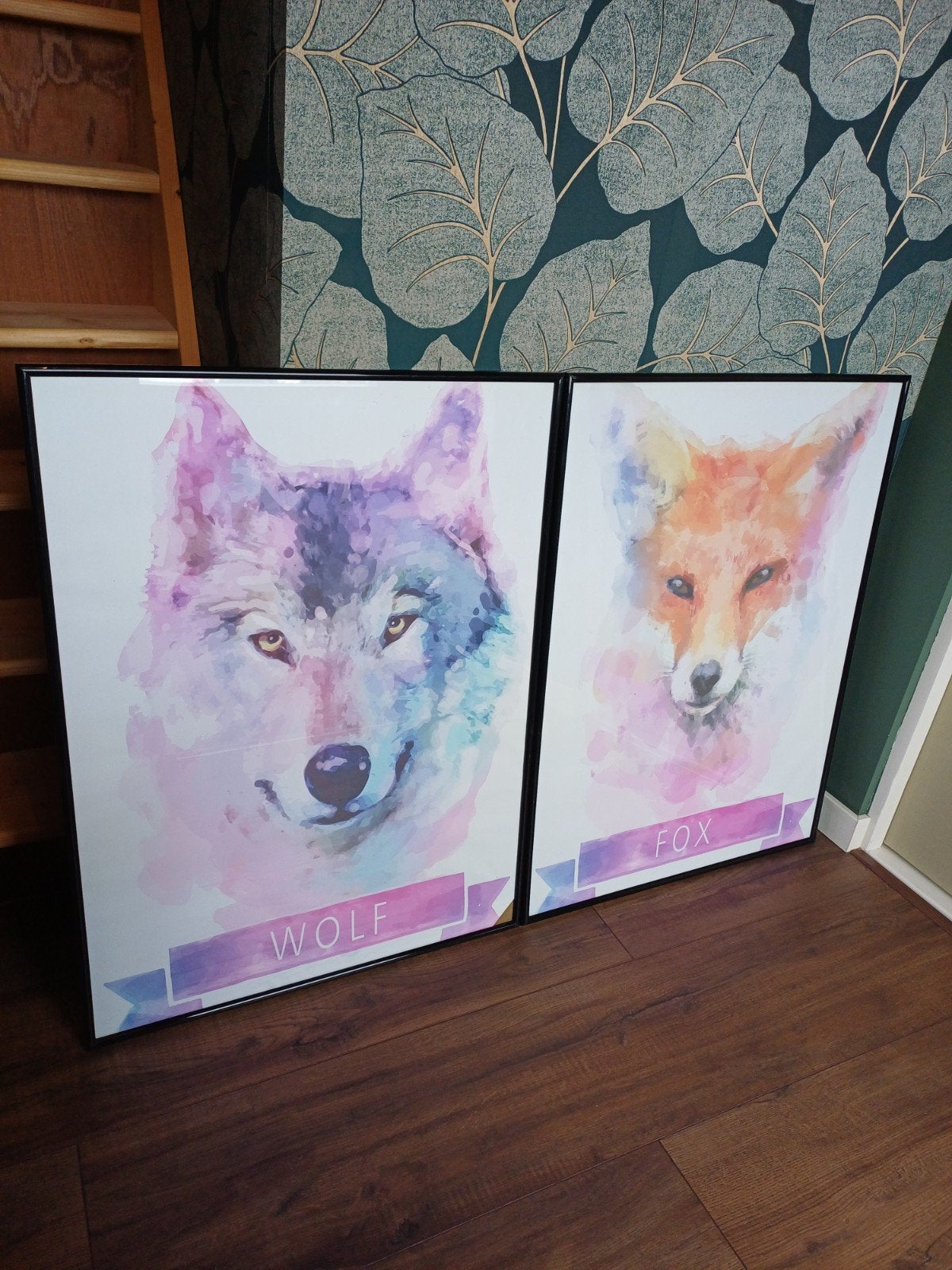 2 fotowissellijsten met watercolor canvasprint 60x80, Ophalen, Gebruikt, Print, 75 – 100