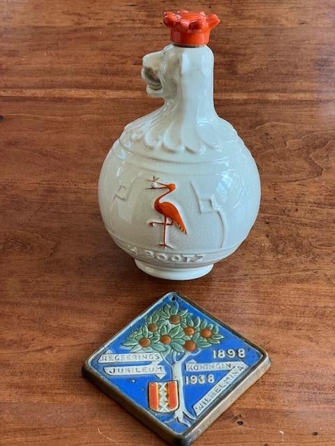 BOOTZ KRUIKJE (BEATRIX) + TEGEL REG.JUBILEUM WILHELMINA, Verzenden, Zo goed als nieuw, Kaart, Foto of Prent
