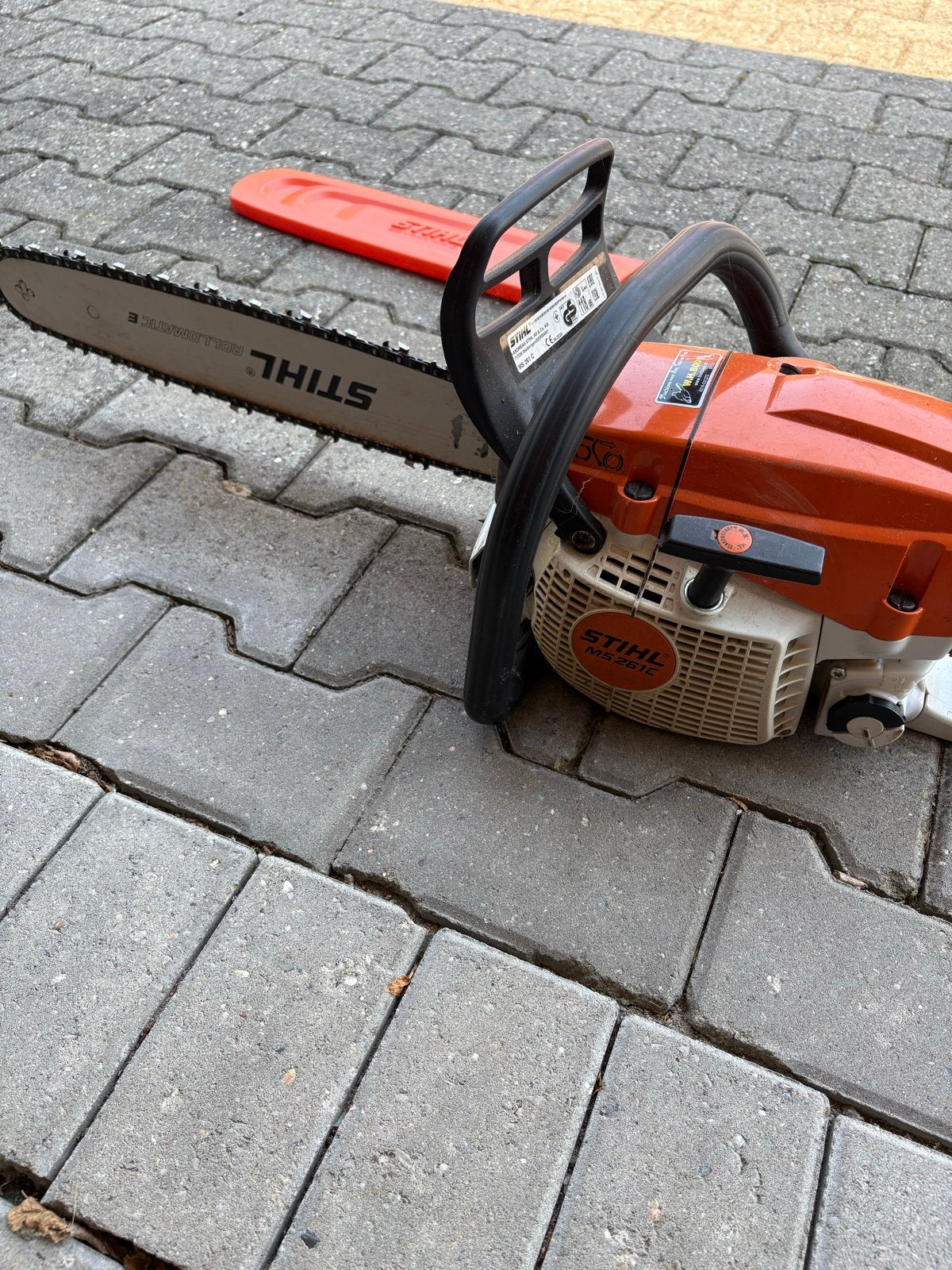 Stihl MS 261 C Kettingzaag - 45cm blad, incl. 3 kettingen, Ophalen, Gebruikt, 70 mm of meer, Kettingzaag