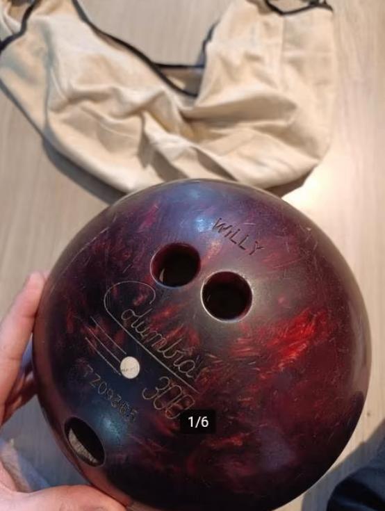 Columbia 300 bowlingbal met draagtas, Gebruikt, Bal, Ophalen of Verzenden