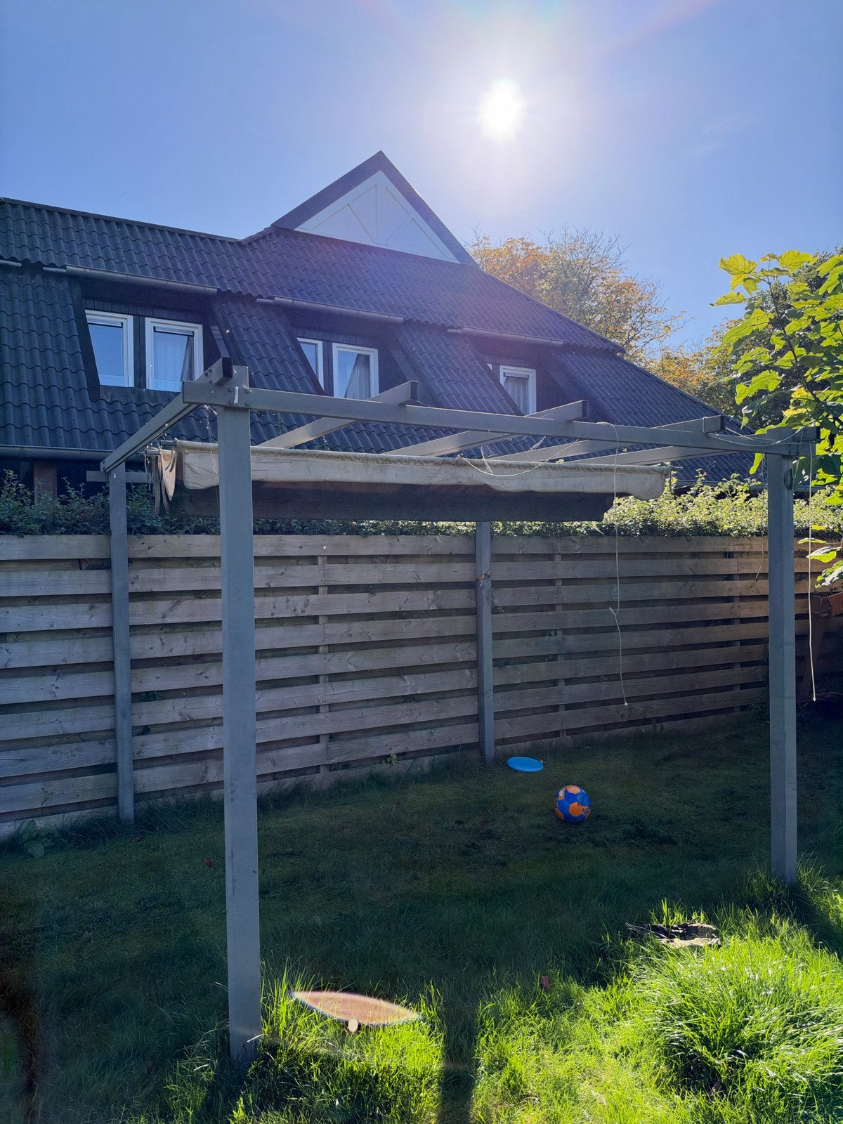 Prieel 3x3m - Doek verweerd, mogelijk te wassen, Ophalen of Verzenden, Gebruikt, Tuinpaviljoen