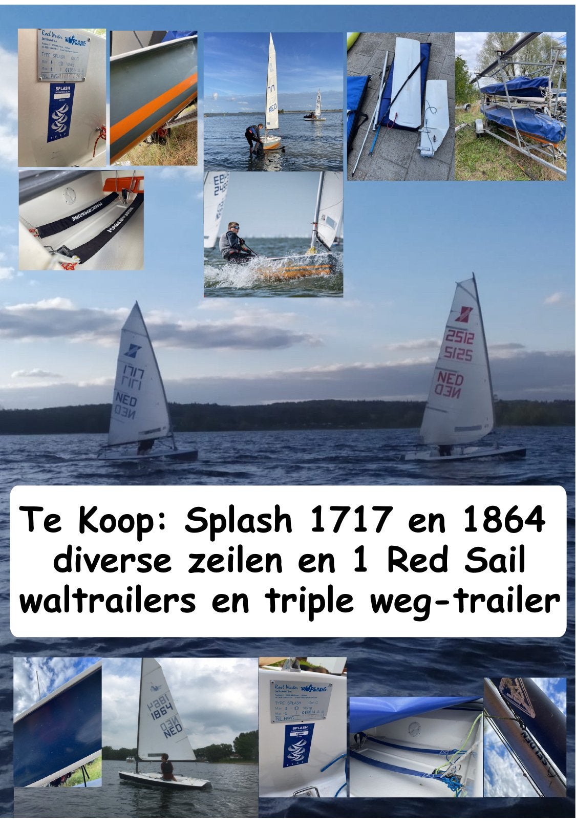 Triple trailer en 2 splashes met toebehoren, Ophalen, Zo goed als nieuw, Overige typen, Minder dan 15 m²