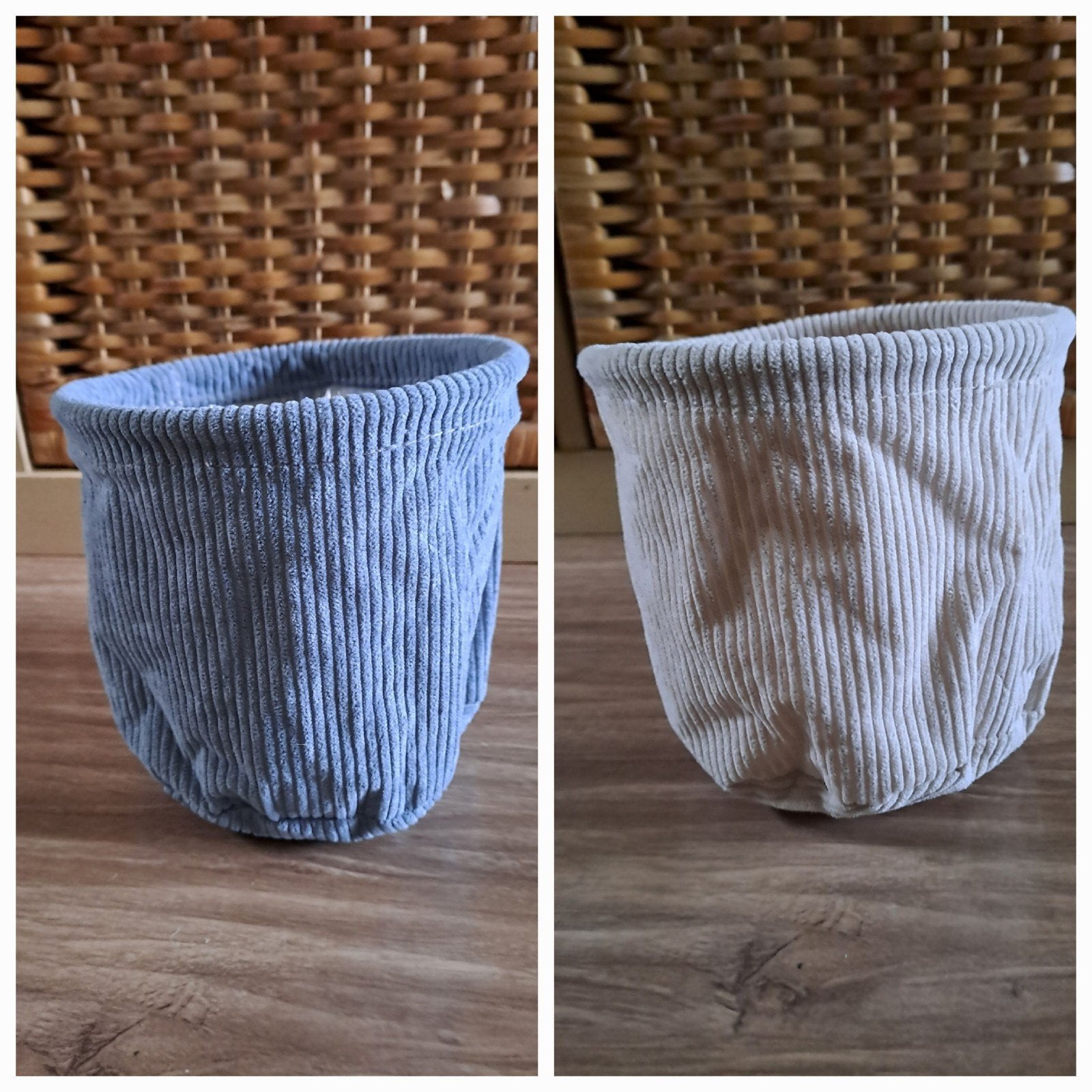 Bloempotjes zgan set €5, Overige materialen, Rond, Binnen, Ophalen of Verzenden