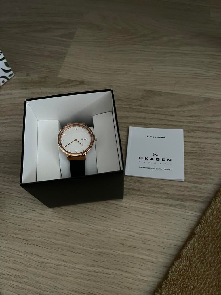 Skagen horloge, Sieraden, Tassen en Uiterlijk, Horloges | Dames, Overige merken, Staal, Kunststof, Polshorloge