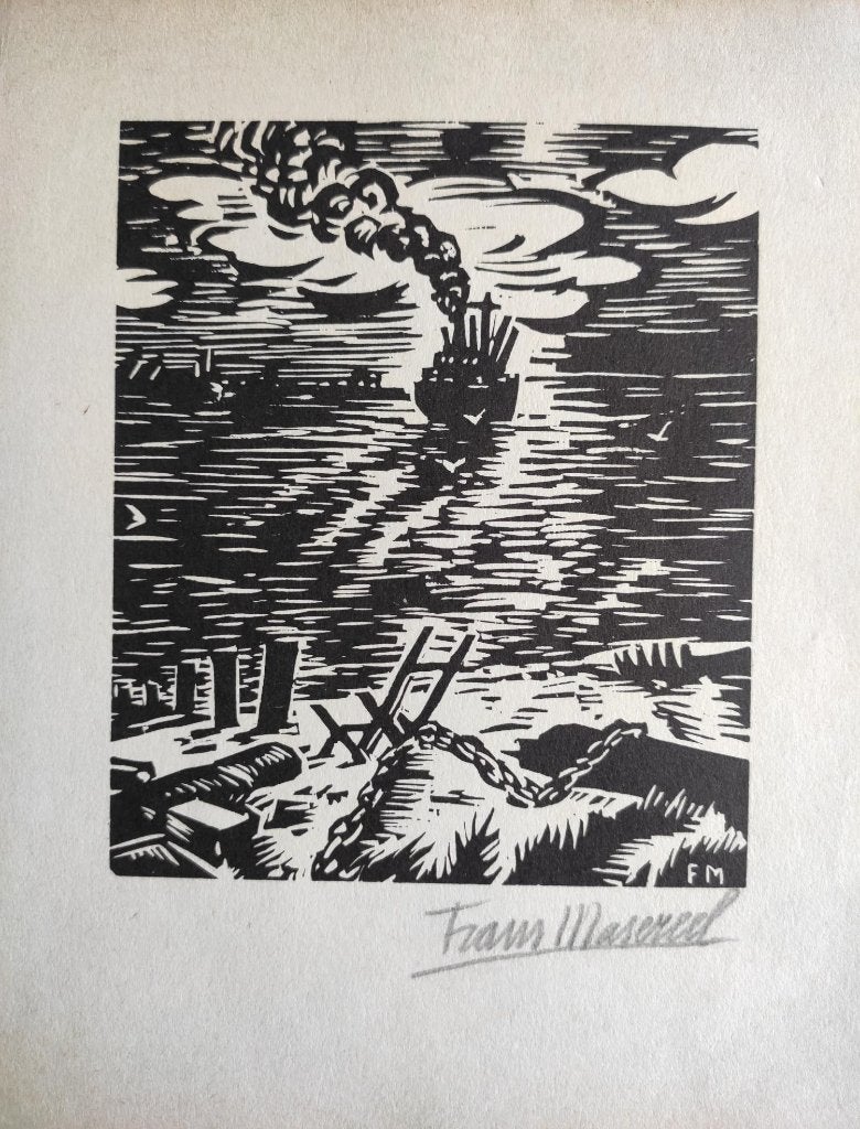 Frans Masereel - Hamburg - Houtsnede Handgesign., Verzenden