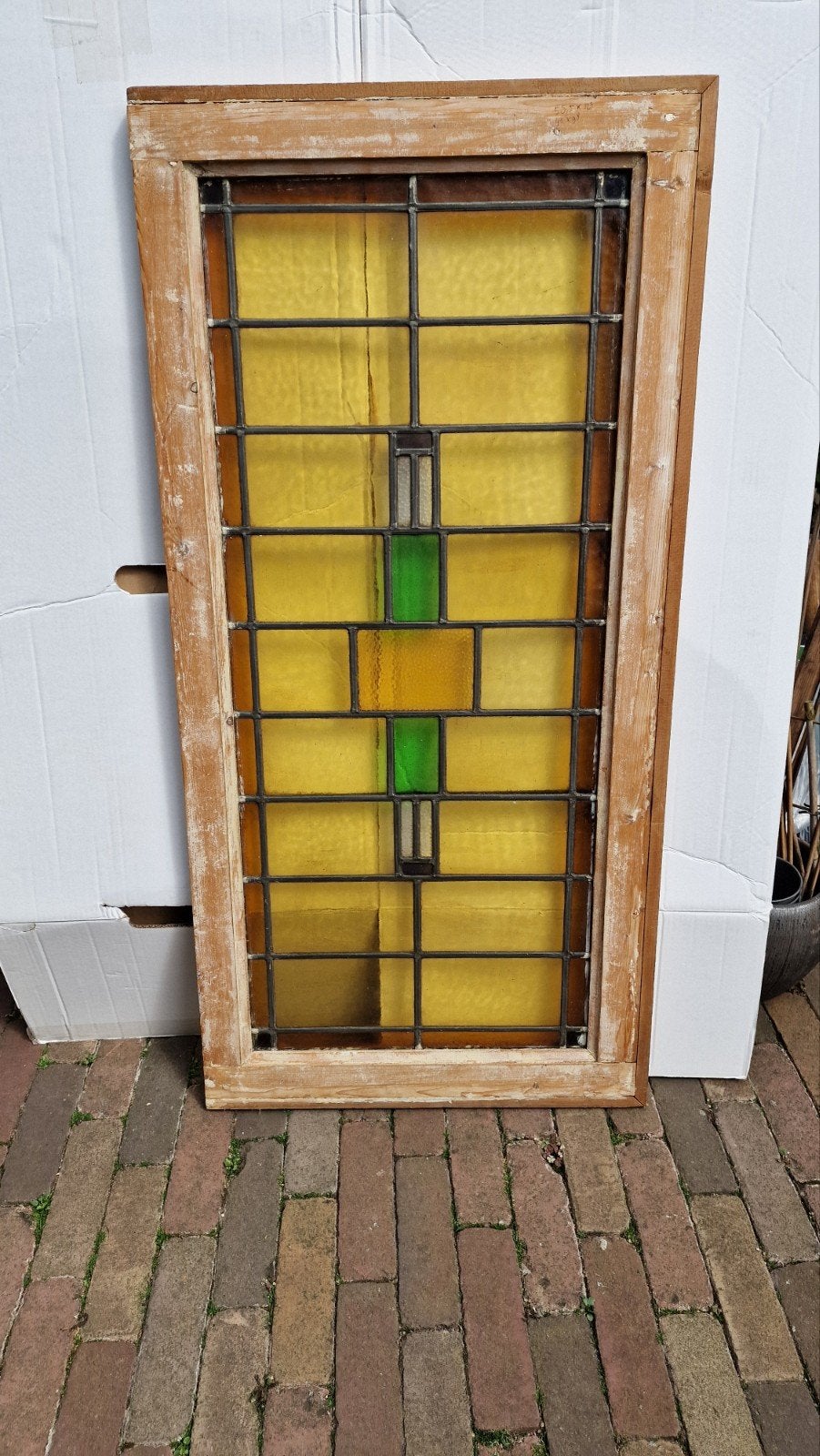 glas in lood raam, Ophalen, Gebruikt, 80 tot 120 cm, Minder dan 80 cm