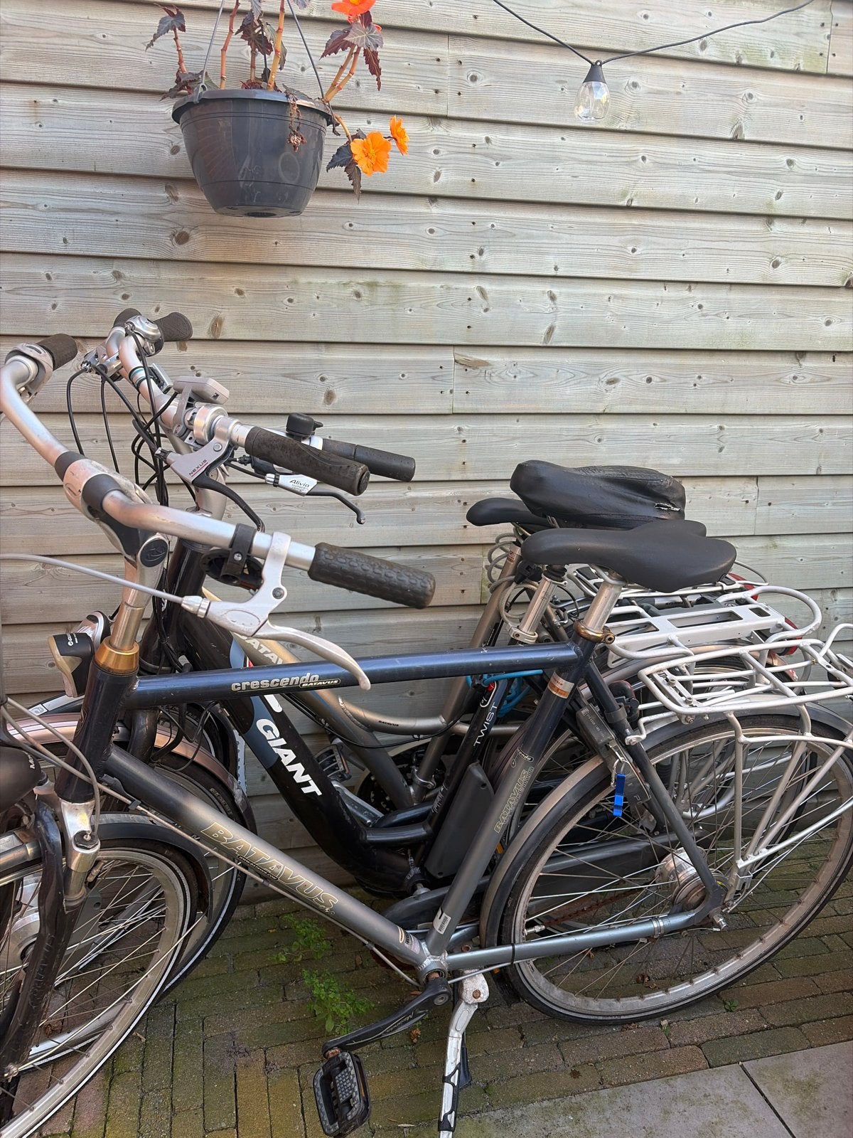Set van 3 gebruikte fietsen: 2 stadsfietsen en 1 e-bike, Ophalen, Gebruikt, Batavus