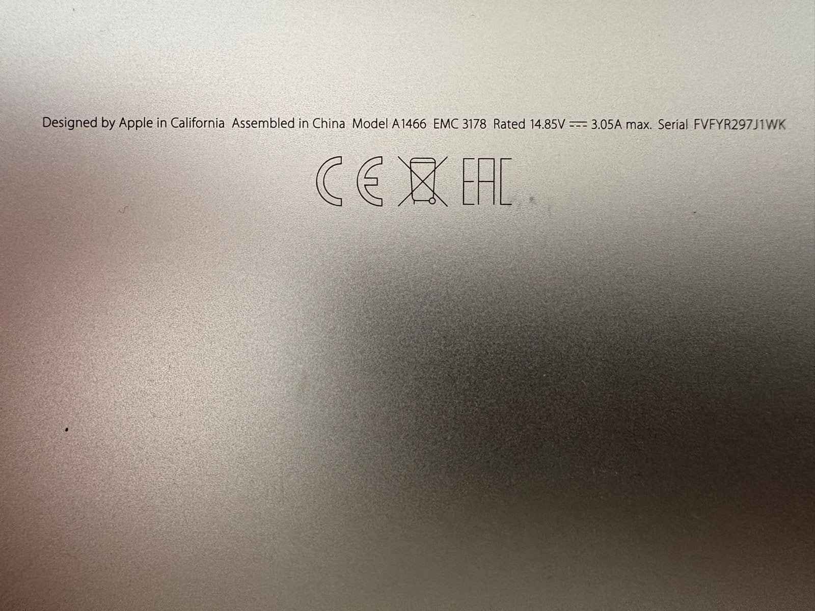 MacBook Air A1466 EMC 3178 - zeer goede staat!, Computers en Software, Apple Macbooks, Ophalen, Qwerty, 13 inch, Zo goed als nieuw