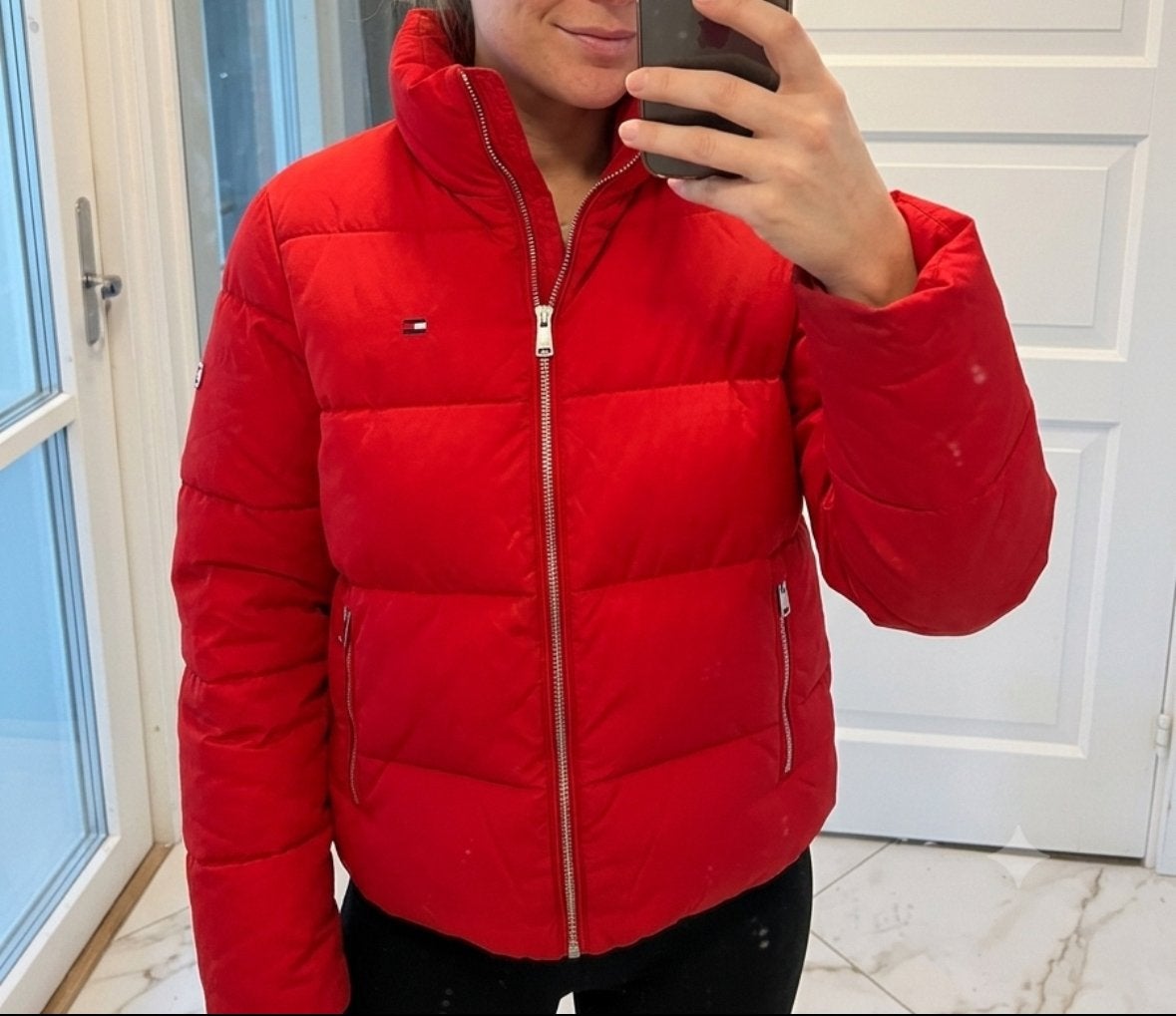 Dames tommy hilfiger winter jas, Ophalen of Verzenden, Zo goed als nieuw, Maat 36 (S), Rood
