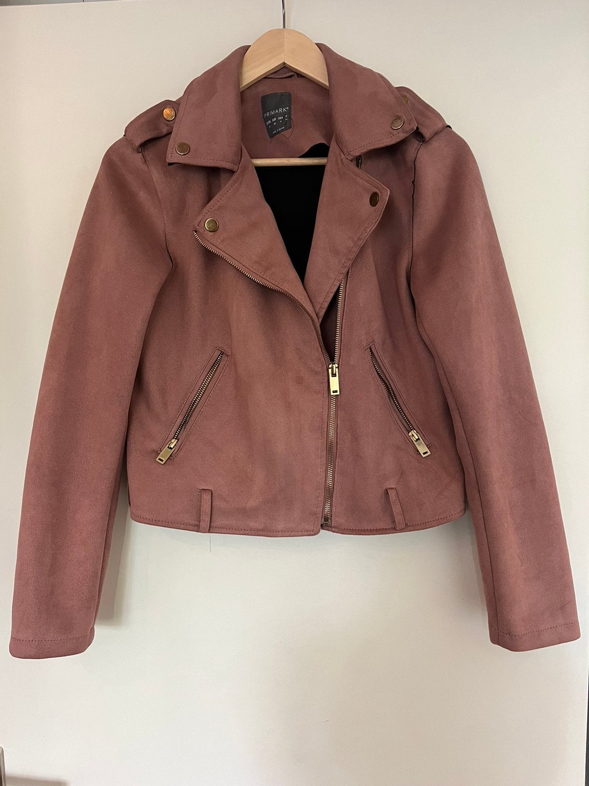 Primark Suede-look Bikerjack Oudroze / Poederroze, Kleding | Dames, Ophalen of Verzenden, Zo goed als nieuw, Roze