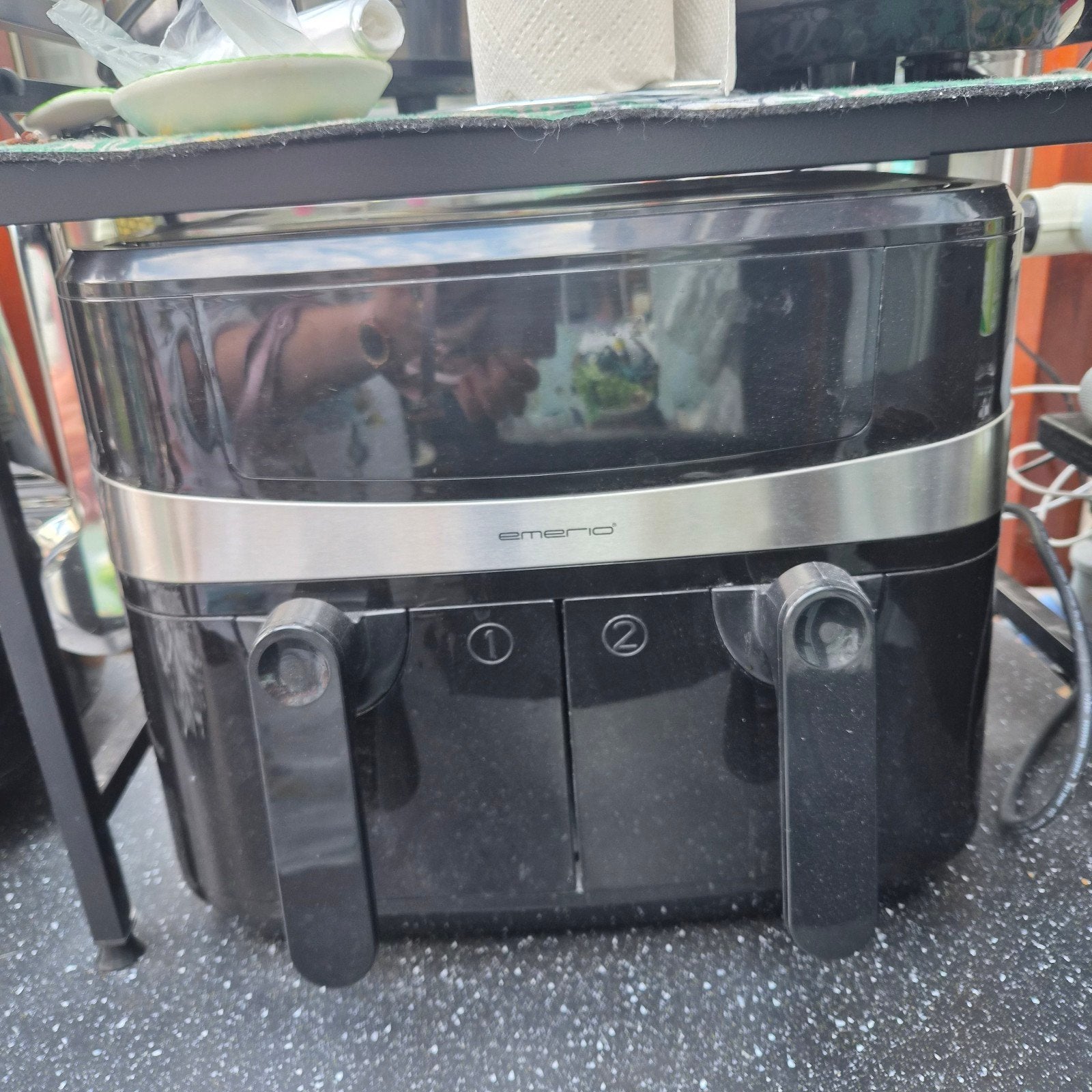 Emerio Smart Fryer  - Dubbele mand, Witgoed en Apparatuur, Ophalen of Verzenden, Gebruikt, Airfryer