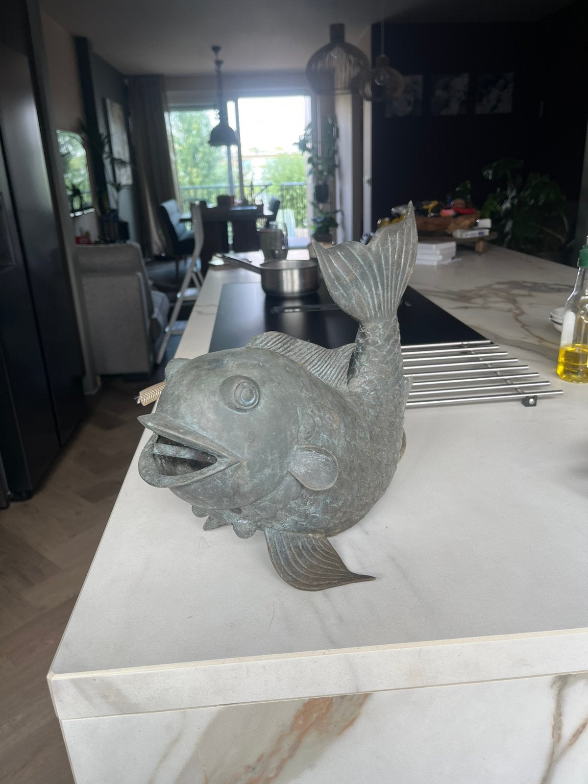 Bronzen vis, Ophalen, Gebruikt, Overige materialen, Waterornament