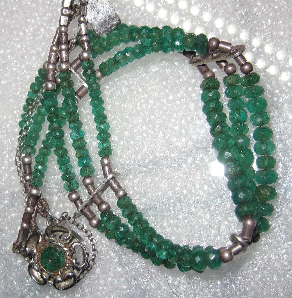 Smaragd armband 100% natuurlijke smaragden goed kwaliteit, Sieraden, Tassen en Uiterlijk, Ophalen, Zilver, Armband, Met edelsteen