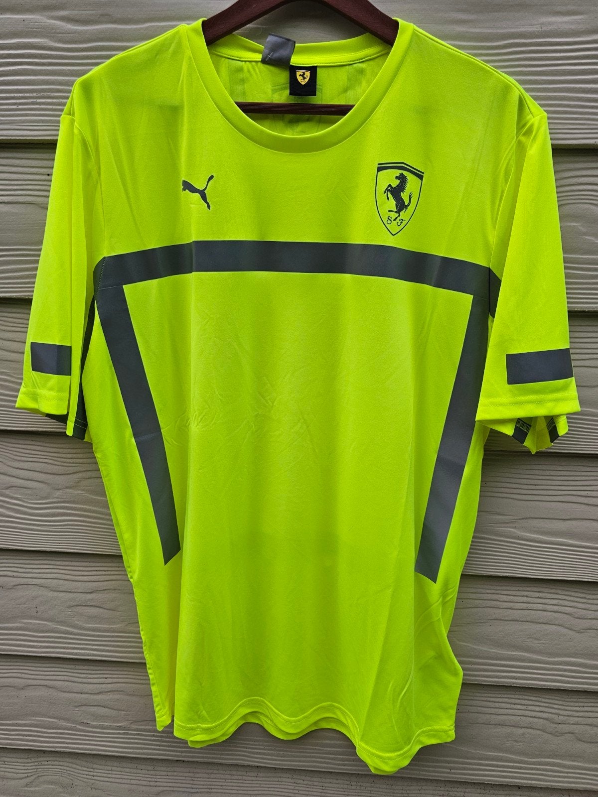Puma Ferrari T-shirt Neon Geel Maat L, Overige kleuren, Ophalen of Verzenden, Zo goed als nieuw, Puma