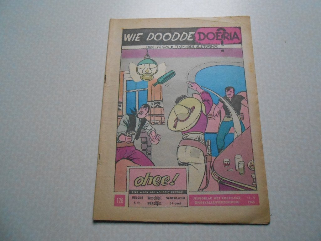Ohee 126 Wie doodde Doeria? 1965., Boeken, Eén stripboek, Ophalen of Verzenden, Gelezen