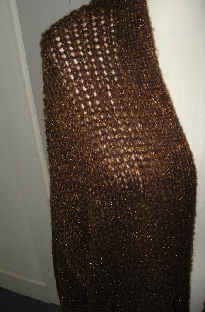 Costes c-reb lurex knit card halflang harig vest maat XS-S, Kleding | Dames, Truien en Vesten, Bruin, Ophalen of Verzenden, Zo goed als nieuw