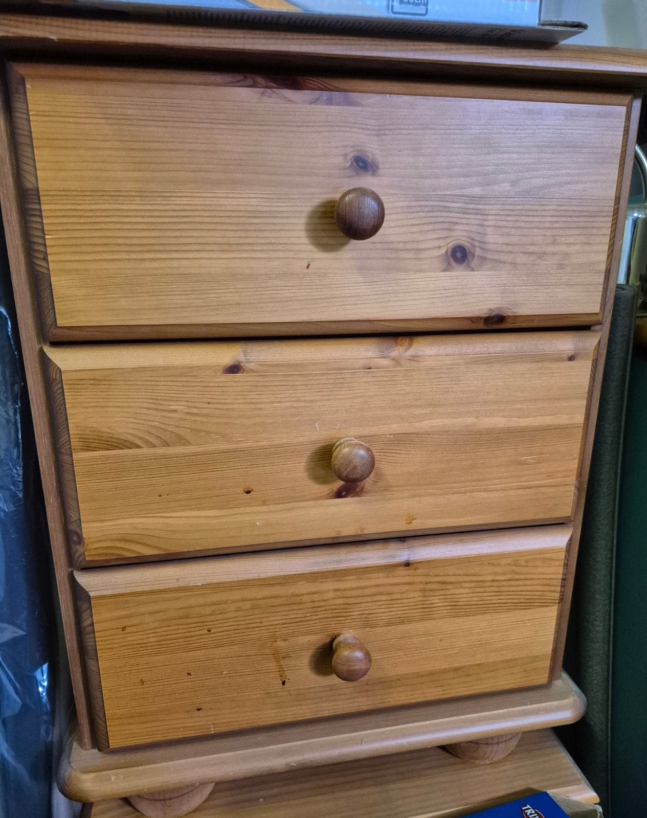 Grenen ladekastjes 2 stuks, Huis en Inrichting, Kasten | Ladekasten, Ophalen, 50 tot 100 cm, 3 of 4 laden, Minder dan 100 cm