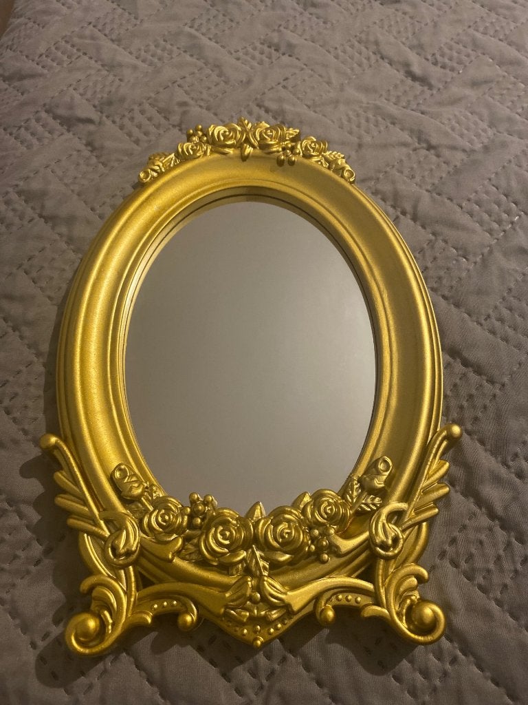 Barok Spiegel / Klassiek Retro Vintage Gouden Bloemen Ovale, Huis en Inrichting, Minder dan 50 cm, Verzenden, Nieuw, Minder dan 100 cm