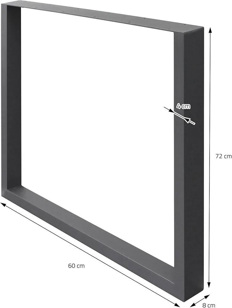Tafelpoot 2x Antraciet 60x72cm - Nieuw, Huis en Inrichting, Tafelonderdelen, Ophalen, Tafelpoot, 50 tot 100 cm, Nieuw