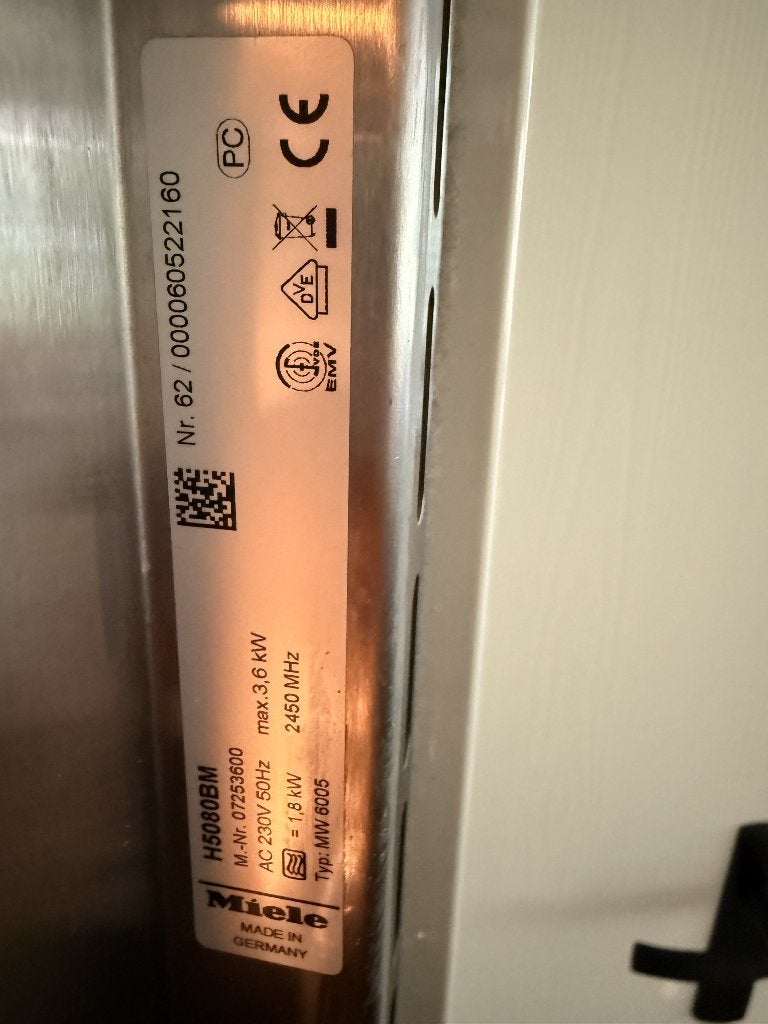 Miele H5080BM Combi-oven - 60 cm breed, 45 cm hoog, Ophalen, 45 tot 50 cm, Gebruikt, Combi-oven