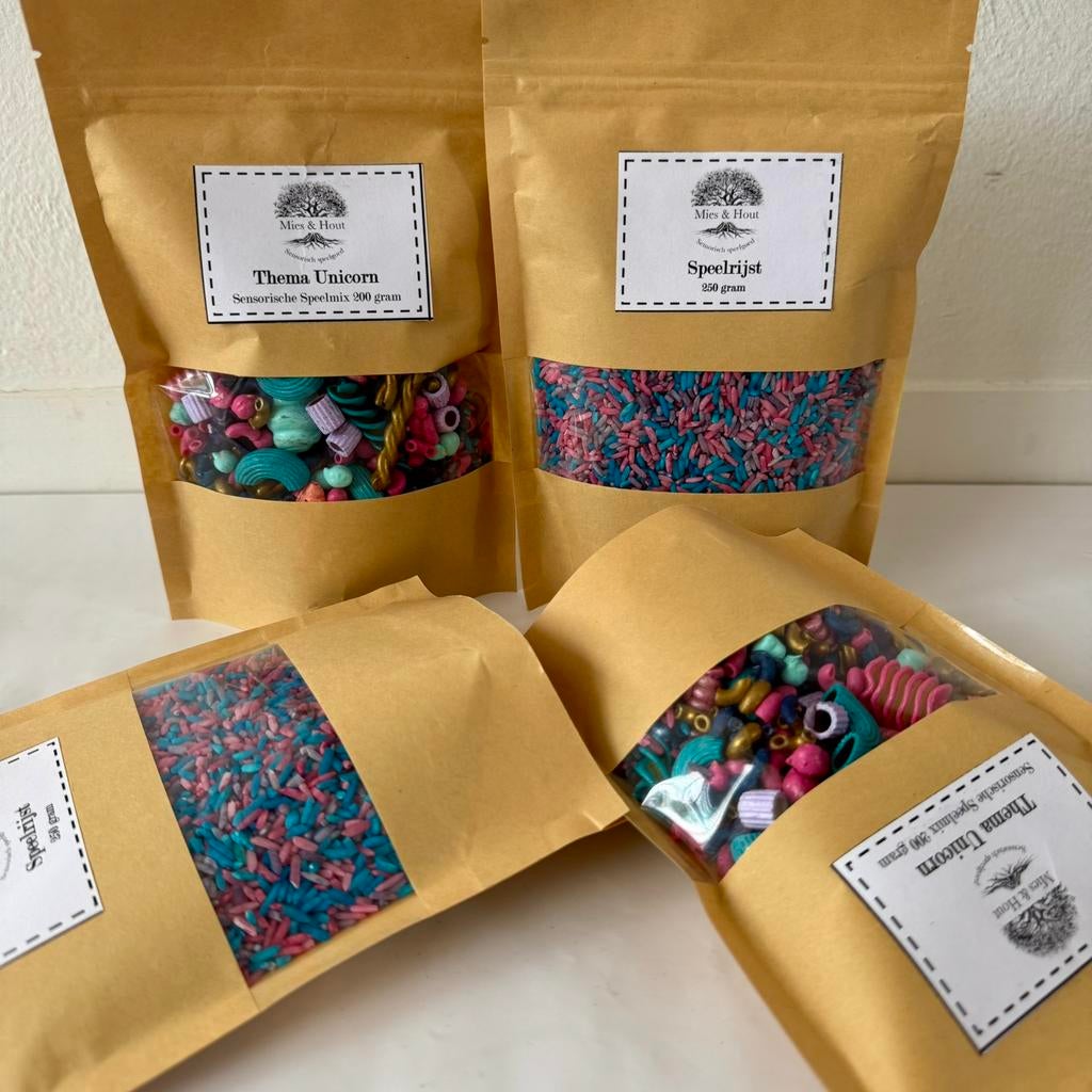 Sensorische speelmix en speelrijst Unicorn - 900 gram, Ophalen of Verzenden, Nieuw, Ontdekken