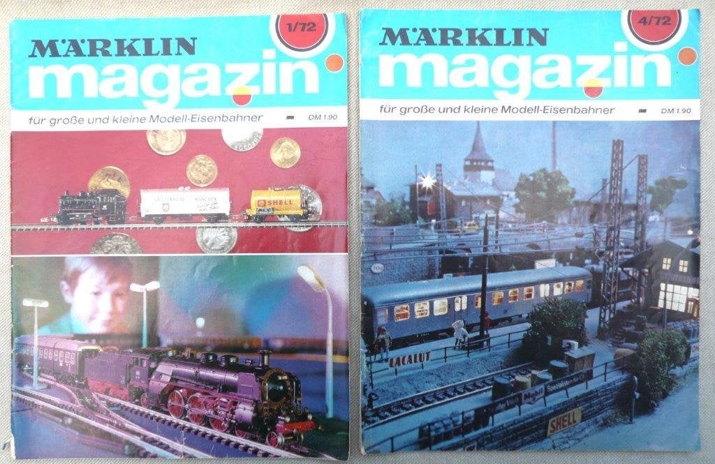 Märklin magazin1972/ 1 en 1972/4 . Duitse taal., Wisselstroom, Gebruikt, Märklin, Boek, Tijdschrift of Catalogus