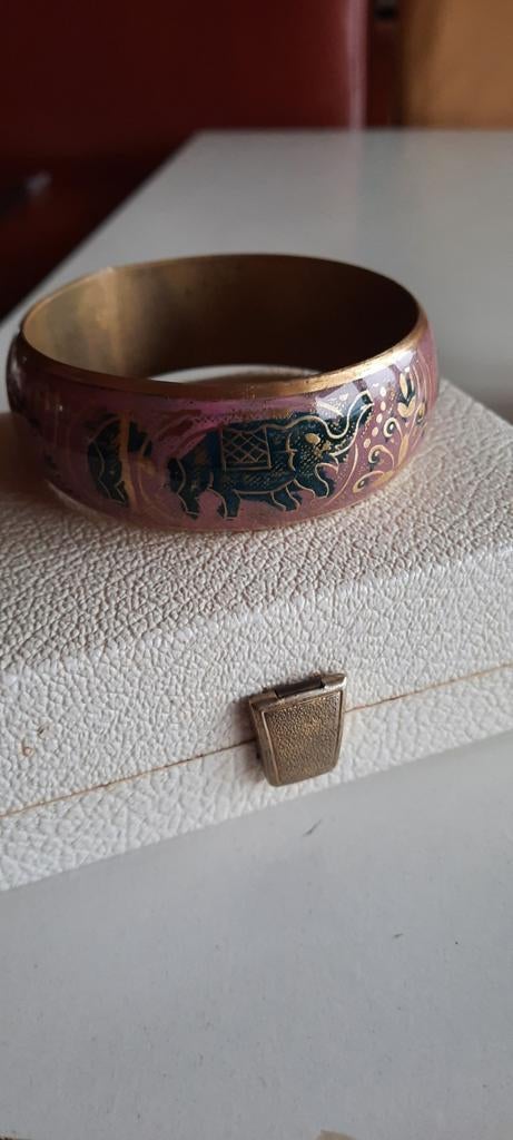 Vintage armband emaille cloisonné,jaren 70., Sieraden, Tassen en Uiterlijk, Armbanden, Ophalen of Verzenden, Zo goed als nieuw