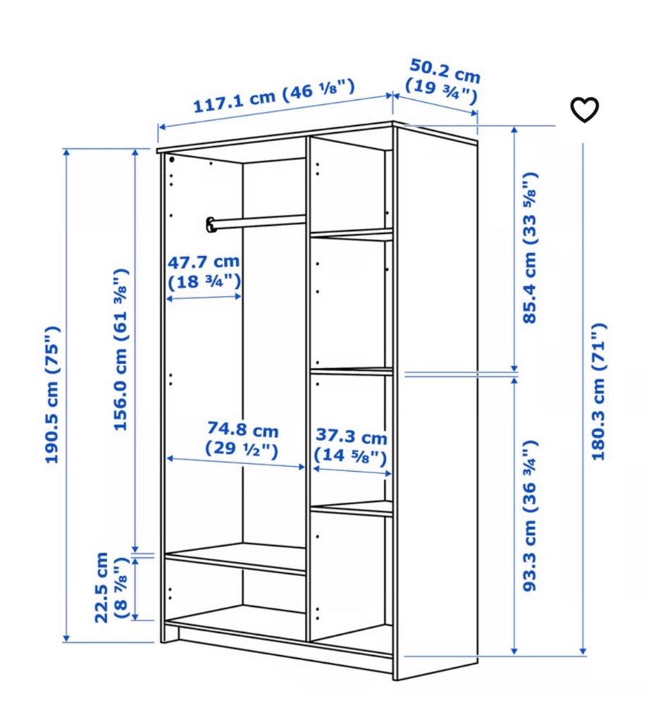 IKEA 3 door wardrobe, Huis en Inrichting, Ophalen, Met deur(en), 100 tot 150 cm, Zo goed als nieuw