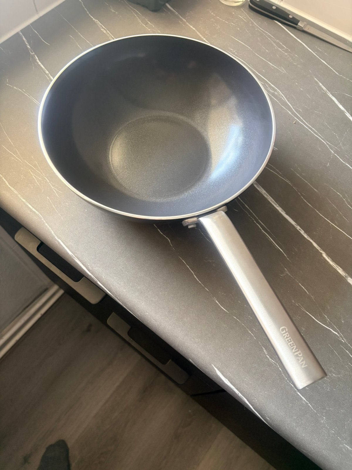Wok pan, Aluminium, Ophalen of Verzenden, Zo goed als nieuw, GreenPan