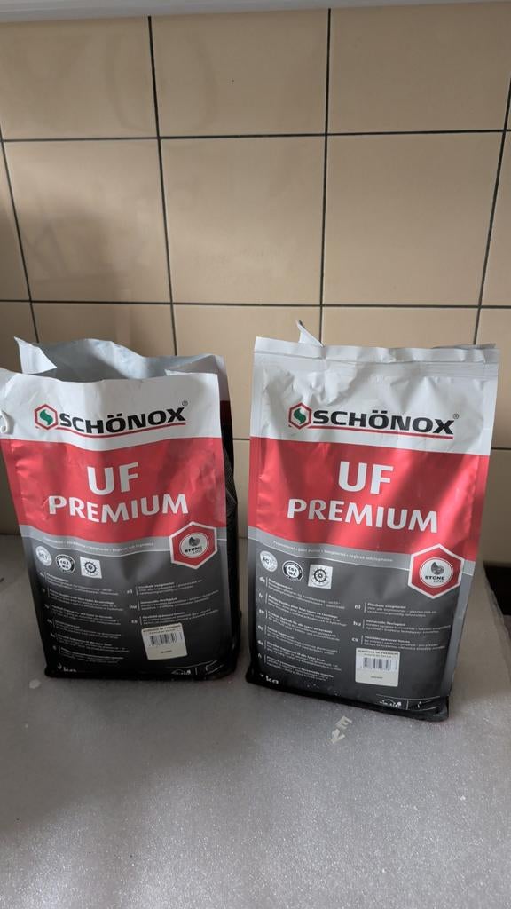 Schönox UF Premium Voegmiddel Jasmijn 2x 5kg, Doe-het-zelf en Verbouw, Tegels, Zo goed als nieuw, Ophalen of Verzenden